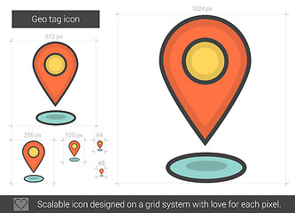Image showing Geo tag line icon.
