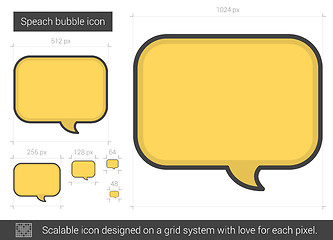 Image showing Speach bubble line icon.