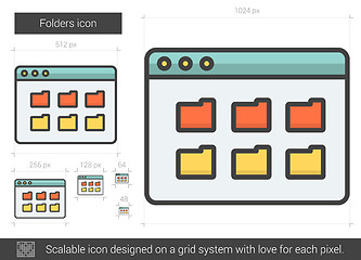 Image showing Folders line icon.