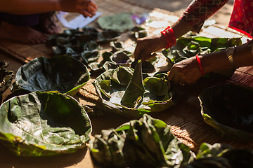 Image showing Leaf plates in Nepal