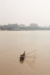 Image showing Fishermen in the Hooghly River