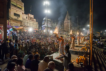 Image showing Ganges Aarti ceremony, Varanasi