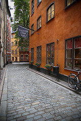 Image showing STOCKHOLM, SWEDEN - AUGUST 19, 2016: View of old narrow Kindstug