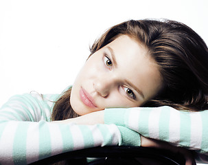 Image showing Real Teenage Girl Looking Worried isolated on white background