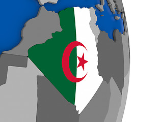 Image showing Algeria on globe with flag