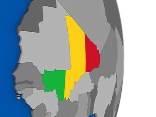 Image showing Mali on globe with flag