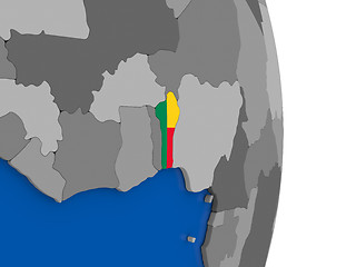 Image showing Benin on globe with flag