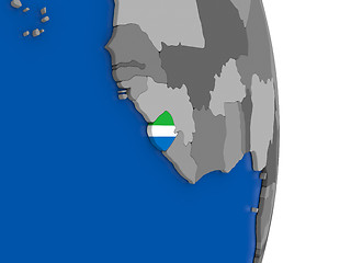 Image showing Sierra Leone on globe with flag