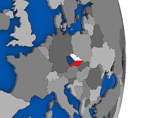 Image showing Czech republic on globe with flag