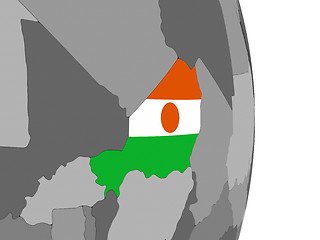 Image showing Niger on globe with flag