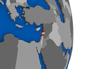 Image showing Lebanon on globe with flag