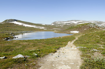 Image showing Lapland landscape and hiking path