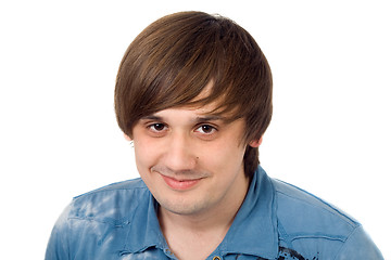 Image showing Portrait of  the smiling young man. Isolated.