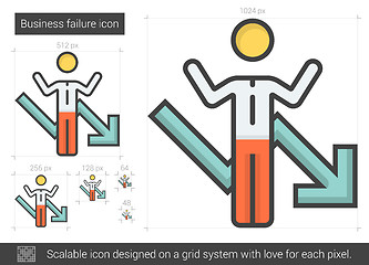 Image showing Business failure line icon.