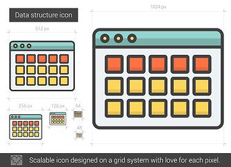 Image showing Data structure line icon.