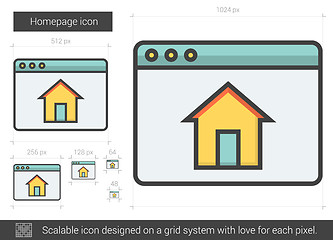 Image showing Homepage line icon.