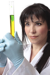 Image showing Female biologist at work