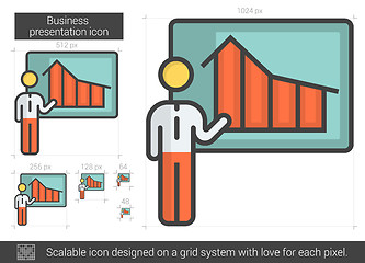 Image showing Businessman presentation line icon.