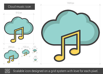 Image showing Cloud music line icon.