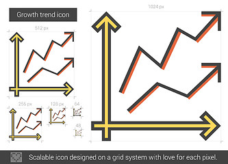 Image showing Growth trend line icon.