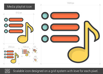 Image showing Media playlist line icon.