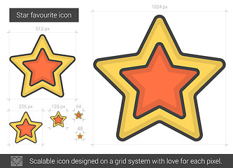 Image showing Star favourite line icon.