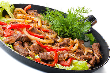 Image showing traditional mexican beef fajitas