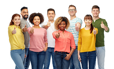 Image showing international group of people showing thumbs up