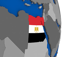 Image showing Egypt on globe with flag