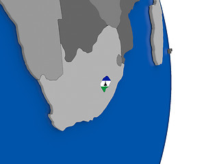 Image showing Lesotho on globe with flag