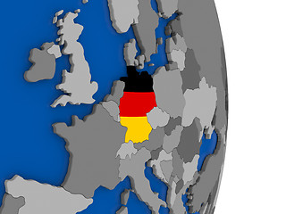 Image showing Germany on globe with flag