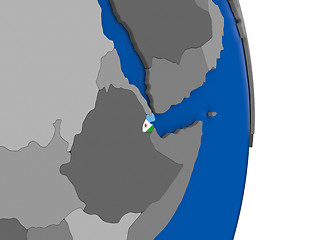 Image showing Djibouti on globe with flag