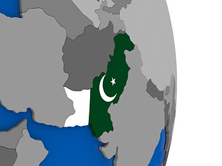 Image showing Pakistan on globe with flag