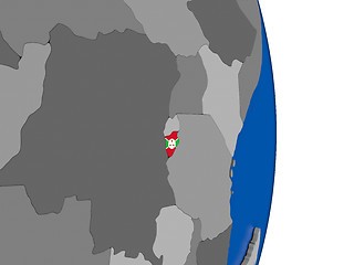 Image showing Burundi on globe with flag