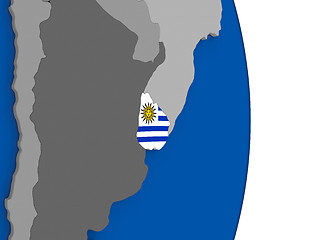 Image showing Uruguay on globe with flag