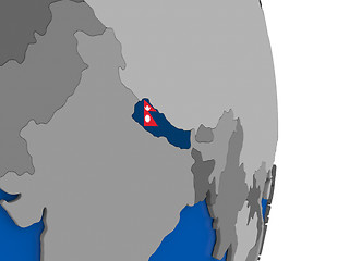 Image showing Nepal on globe with flag