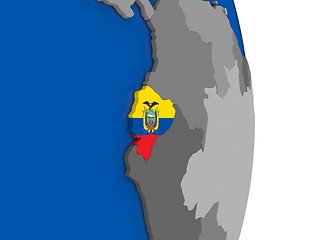 Image showing Ecuador on globe with flag