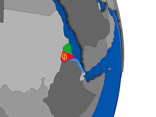 Image showing Eritrea on globe with flag