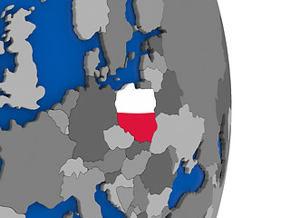 Image showing Poland on globe with flag