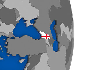Image showing Georgia on globe with flag