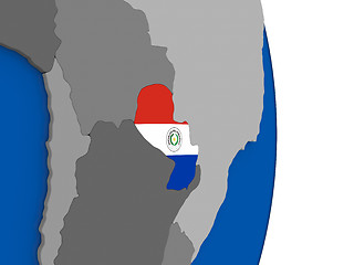 Image showing Paraguay on globe with flag