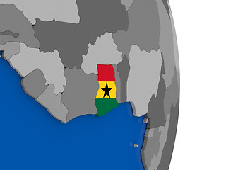 Image showing Ghana on globe with flag