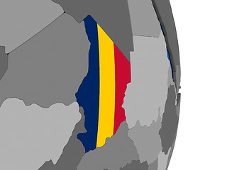 Image showing Chad on globe with flag