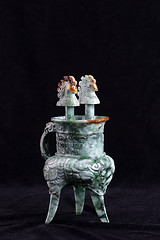 Image showing Chinese ancient jade carving art