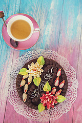 Image showing Cake on color background