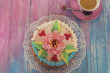 Image showing cakes on color background