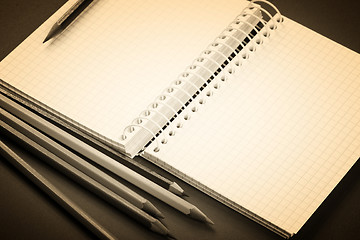 Image showing Pencil and agenda