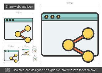 Image showing Share webpage line icon.