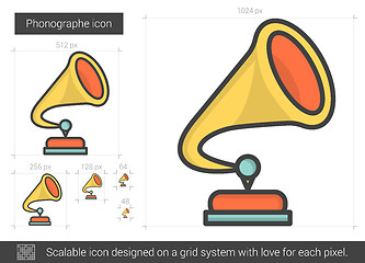 Image showing Phonographe line icon.