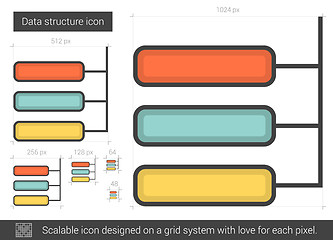 Image showing Data structure line icon.
